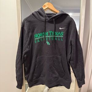Nike North Texas Basketball Hoodie Gray Green Logo Size Large NWT